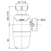 WIRQUIN NEO, siphon de lavabo