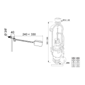 MVB+F12, mécanisme de wc double chasse à étrier + robinet flotteur à levier latéral