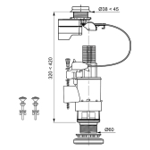 WC TRONIC2, mécanisme de wc double chasse
