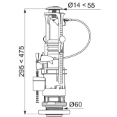 MWB3, mécanisme de wc double chasse à câble et à étrier