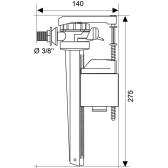 JOLLYFILL FL150L3, robinet flotteur alimentation latérale/servo-valve