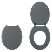 GRIS CLAIR MAT, abattant wc Woody en bois compressé