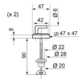 Charnière inox et visserie pour abattant wc