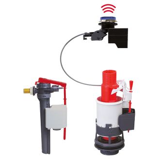 mécanisme de wc double chasse à câble et activation infrarouge + robinet flotteur servo-valve latéral