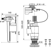 mécanisme de wc double chasse à câble et activation infrarouge + robinet flotteur servo-valve latéral