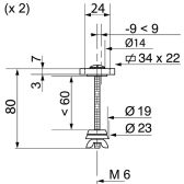 Ensemble fixation pour bois pressé pour abattant wc