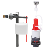 mécanisme de wc simple chasse à commande à plateaux + robinet flotteur latéral à piston