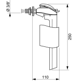 F90, robinet flotteur alimentation latérale/servo-valve
