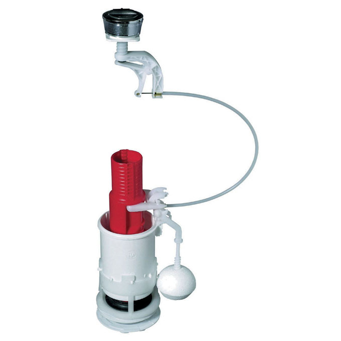 Mécanisme de chasse d'eau avec double bouton poussoir et robinet flotteur  WIRQUIN