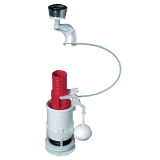 Wirquin 10723887 Chasse d'eau wc complète mécanisme wc double chasse  Aquacontrol & robinet flotteur à alimentation latérale Jollyfill, gris
