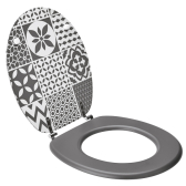 CARREAUX CIMENT MAT, abattant WC en bois compressé