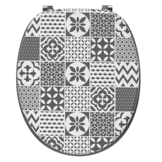 CARREAUX CIMENT MAT, abattant WC en bois compressé
