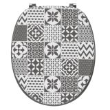 CARREAUX CIMENT MAT, abattant WC en bois compressé