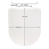 AMIRAL Blanc, abattant WC en thermodur