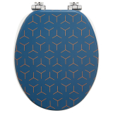 BLEU DORÉ, abattant WC Woody en bois compressé