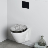 CARREAUX CIMENT MAT, abattant WC en bois compressé
