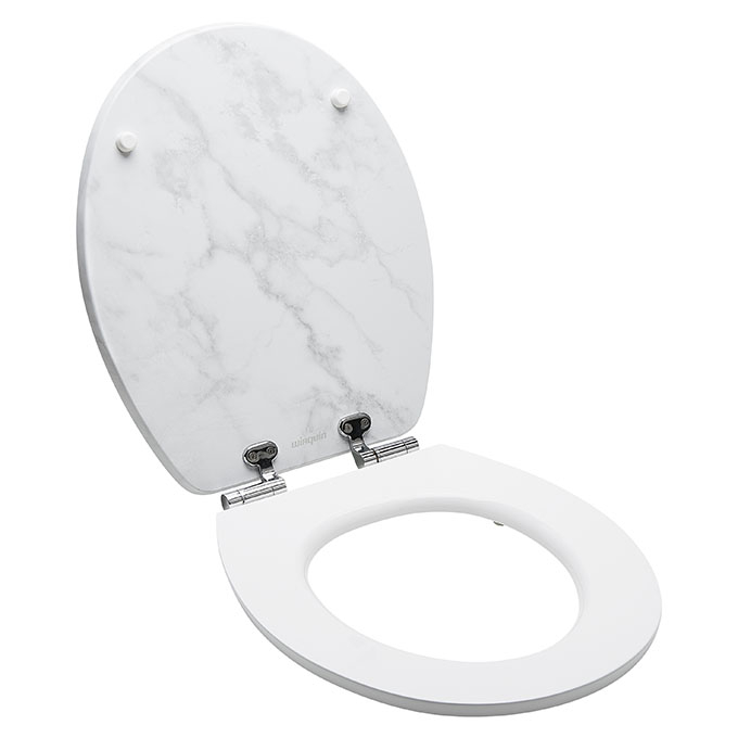 Abattant wc bois déco DIPLOMAT BLANC - Frein de chute - WIRQUIN