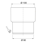 Adaptateurs F100mm/M90 mm,sortie de cuvette wc