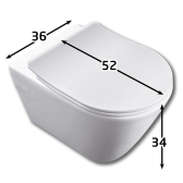TRENDY, cuvette WC sans bride