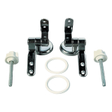 Ensemble fixation laiton chromé pour abattant en bois massif