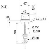 Ensemble fixations inox pour abattant en bois compressé