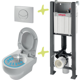 HARMONY, cuvette nettoyage facile sans bride avec bâti universel autoportant