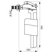 F90, robinet flotteur alimentation latérale/servo-valve