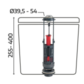 Mécanisme Wirquin One NF à étrier avec bouton double poussoir