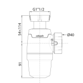 WIRQUIN NEO AIR, siphon NF d'évier