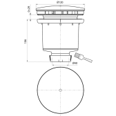 TOURBILLON, bonde de douche dôme ABS, sortie verticale pour receveur Ø90 mm