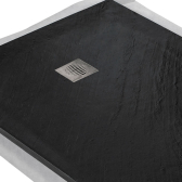 Receveur Lund'o en pierre naturelle ardoise noire avec grille carrée