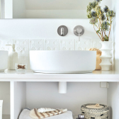 LINÉIS MINI, siphon de lavabo design en laiton chromé