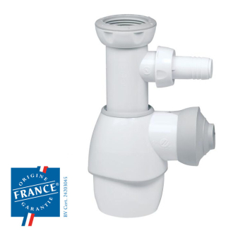 TOUT EN UN, siphon universel pour évier avec prise machine à laver