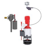 MW2 + TOPY, mécanisme de wc double chasse à commande à câble + robinet flotteur servo-valve compact